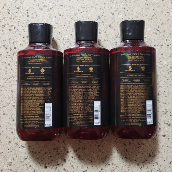 3 Bath & Body Works Adrenaline Mens 3 in 1 Hair Face Body Wash 10 oz Each - Picture 2 of 5